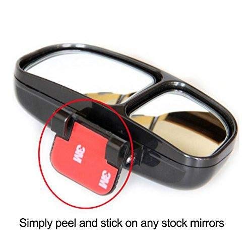 Blind Spot Mirror, 2 Pcs Square Stick On Rear View Convex Side Wide Angle with DUAL Adjustable Mirrors For Car Truck SUVs Motorcycle - Thumbnail 3