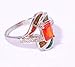 CiNily White Gold Plated Created Orange Fire Opal Rings Size 5-12
