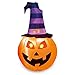 Joiedomi 5 FT Halloween Inflatables Outdoor Decorations, Pumpkin Inflatable Halloween Decor Outdoor with Witch Hat, Blow Up Pumpkin with Build-in LEDs for Yard Decorations