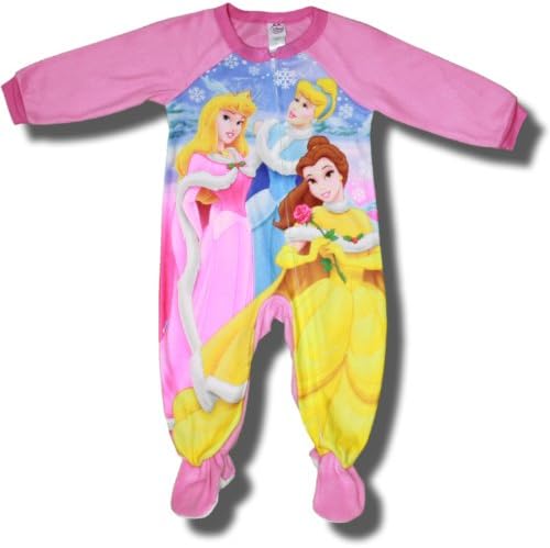 Disney Princesses "First Snowfall" Pink Footed Sleeper for toddler girls - 2T