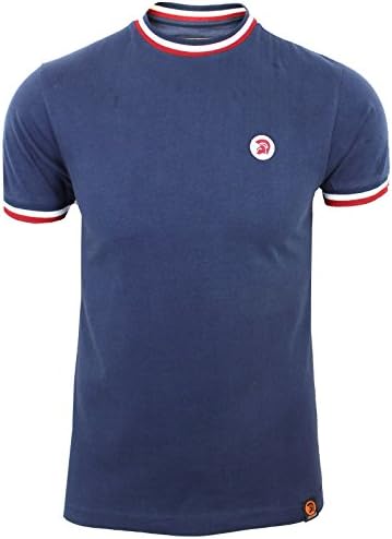 TROJAN RECORDS MENS NAVY TWIN STRIPE RINGER T-SHIRT XL