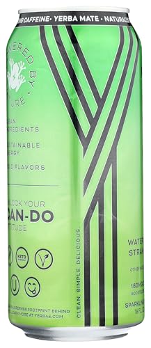 YERBAE SPARKLING WATER WITH YERBA MATE TEA – WATERMELON STRAWBERRY, 16 OUNCE (PACK OF 12)