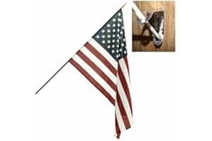 TRADE WINDS USA School Classroom 16X24INCH Stick Flag SET Steel Wall Bracket (3FT STAFF)