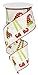 Elf Christmas Wired Ribbon: White Red Lime Green 2.5 Inches X 10 Yards