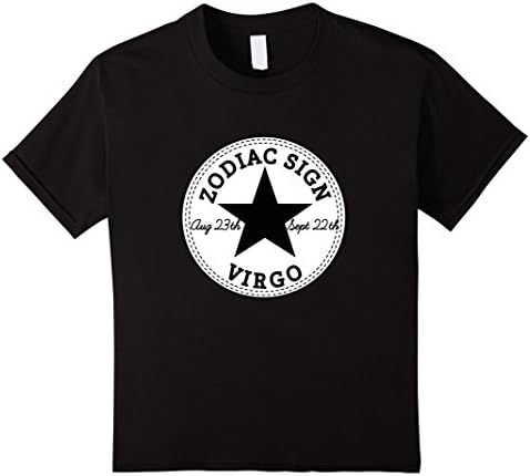 Kids ZODIAC SIGN Virgo T-Shirt born in august & september Relaxed 6 Black