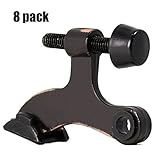 HOMOTEK 8 Pack Hinge Pin Oil Rubbed Bronze Door Stopper,Adjustable Deluxe Heavy Duty Door Stopper 2-1/2"x1-3/4",with Black Rubber Bumper Tips