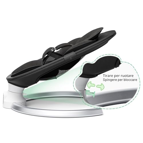 Ixdregan Electric Baby Bouncer – App and Remote Control Electric Baby Rocking Chair with 3 Timers, 5 Swing Speed, 10 Music, Baby Bouncer, Bluetooth Soft Padded Baby (App Black)