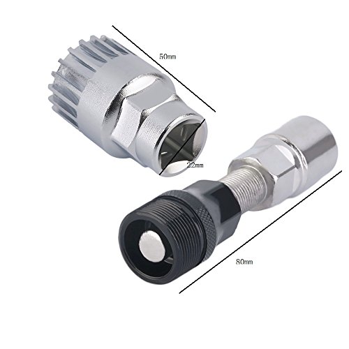 LONKER Bike Crank Removal Tool and Bottom Bracket Kit - High Carbon Steel Professional Extractor Repair Tool, Gear Puller Remover for Moutain Bicycle (Silver)