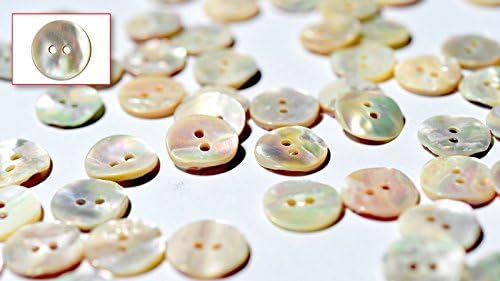 Set of High Grade Ivory Abalone Mother of Pearl Blouse, Shirt Buttons (Pack of 15 Pieces) ø15mm 2 Holes