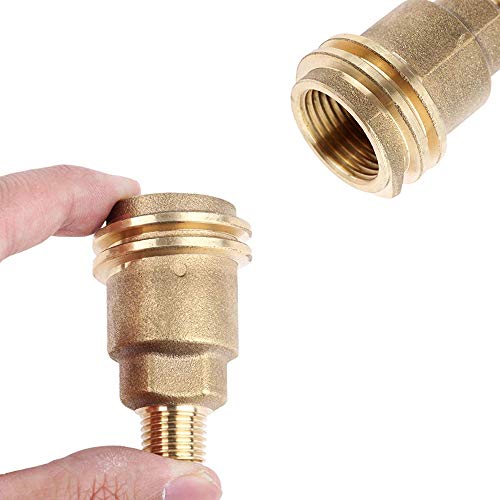 Gimiton QCC1 Acme Nut Propane Hose Adapter, 1/4 Inch Male Pipe Thread, Brass Propane Fittings, Propane Grills Outdoor Cooking - Thumbnail 2