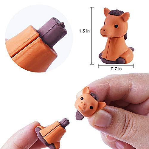 E-UNIONA 40pcs Detachable Assembly Animal Pencil Eraser Set for Classroom Awards, Game Prizes, Children's Puzzle Games and Birthdays ,Weddings Party Gifts.
