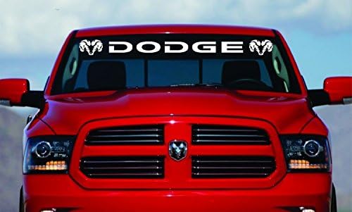 Dodge Ram HEMI Windshield Logo 1500 2500 3500 Vinyl Decal Sticker Vinyl GIFT (50" x 5" inches, Black)