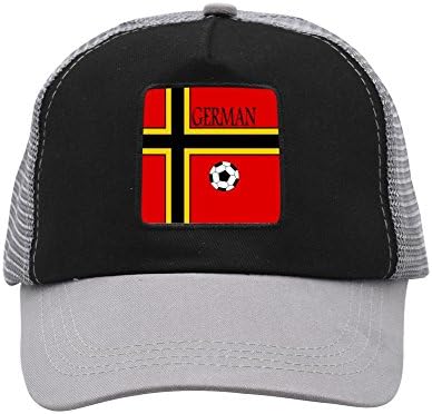 LSSZYSZ German flag 3D Printing Mesh Cap Adjustable Unisex Snapback Trucker Hat For Men Women Gray