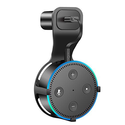 Click Here to See More Images LinkStyle Outlet Wall Mount Hanger Stand for Echo Dot 2nd Generation Space-Saving Dot Accessories Wall Mount Stand Holder Stand Bracket No Messy Wires or Screws Black (1Pack)