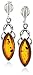 Sterling Silver Amber Celtic Design Marquis Dangle Earrings