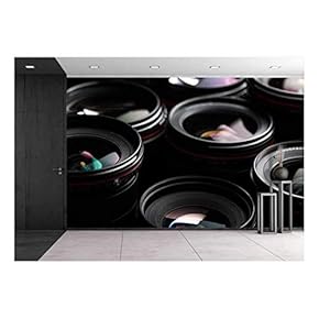Camera Lenses with Reflections - Removable Wall Mural - 66x96 in.