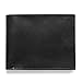 Mens Leather Extra Capacity RFID Blocking 2 Fold Wallet Two Cash Pockets Attached Flip ID Window And Gift Box (Black)