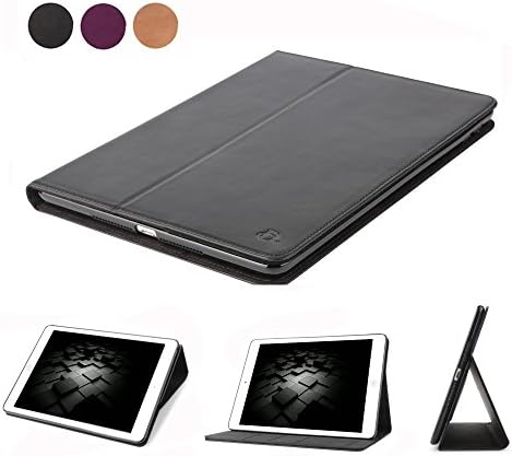 iPad 9.7 Leather Case,Dingrich Retro Genuine Leather Folio Stand Case with Auto Sleep Wake Up Feature for New iPad 9.7 inch 5th Generation - Black (NOT for iPad Pro 9.7)