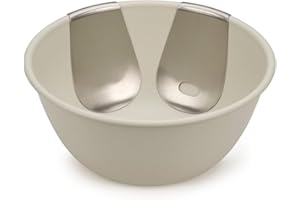 Joseph Joseph 20155 Uno Salad Bowl & Stainless-Steel Servers Set, 3-Pieces, Stone