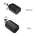 KUMEED Car Key Chain Bag Key Chains Genuine Leather Smart Keychain Coin Holder Case Cover Pouch Remote Fob Bag Keyring Wallet Zipper Case Black