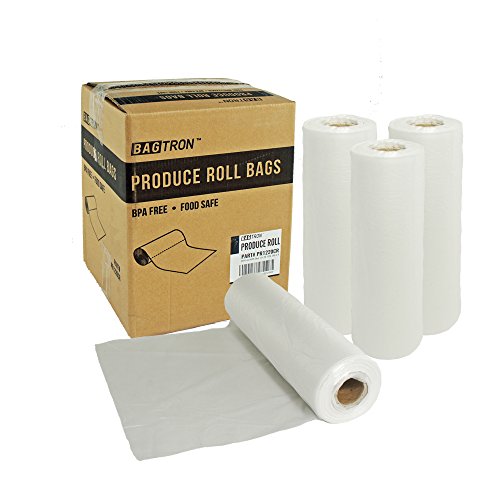 Bagtron Produce Roll Bags, Fruits and Veggies, 11x14, 2372 bag BPA Free, Natural Clear