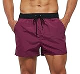 SILKWORLD Men's Swimming Shorts Quick Dry Solid