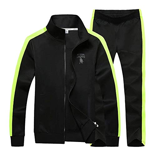 Men's Athletic Full Zip Fleece Tracksuit Sports Sets Casual Sweat Suit