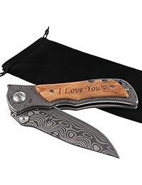 Fanfoobi Cuchillo de bolsillo personalizado, regalo de cumpleaños para novio, regalos para marido, regalos únicos para hombres, regalo de aniversario para hombre