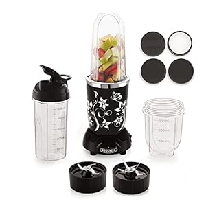 Cookwell Bullet Mixer Grinder (3 Jars, 2 Blades, Black Chrome)