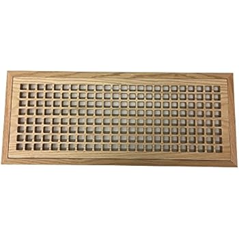 8 Inch X 24 Inch Red Oak Hardwood Vent Floor Register Flush Mount