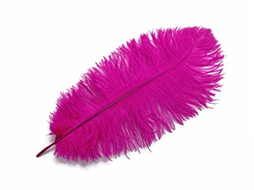10 PCS Quality Natural Ostrich Feathers 30-35 cm/12-14 Inch Hot Pink Color Good Crafted DIY Ideas