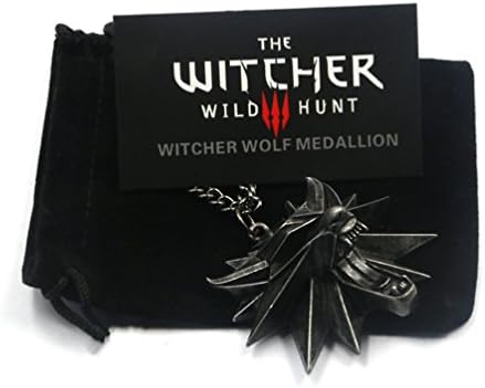 The Witcher 3: Wild Hunt 3D Wolf Medallion Necklace for Men (Witcher 3 Hunt Necklace)