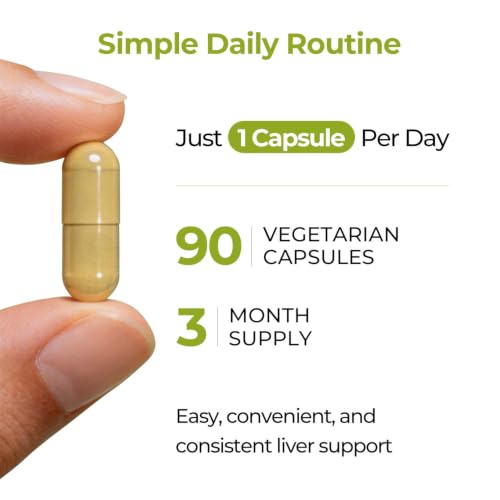 OxyEnergy Milk Thistle Liver Support Supplement,90 Vegetarian Capsules | 80% Silymarin Daily Supplement with Inositol, Turmeric & Vitamin C, Non-GMO, Gluten-Free