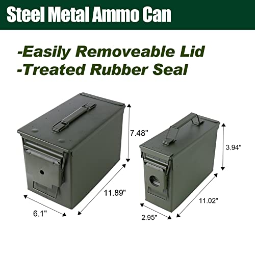 Steel Metal Ammo Can Case Set 30 and 50 Caliber for Military Army Solid