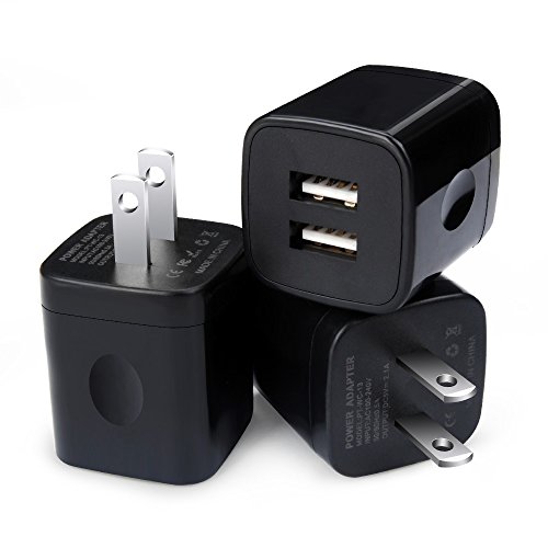 Charging Plug, Sixsim 3 Pack 2.1A/5V Charging Block Phone Charger Box Double USB Wall Charger Compatible iPhone XS MAX X 8 7 6 Plus, iPad, Samsung Galaxy S9 S8 S7, LG, HTC, Sony, Android, More Phones