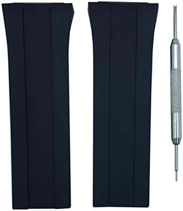 Black Rubber Watch Band Strap 27mm For PRSH Design - Free Spring Bar Tool
