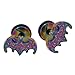 Stainless Steel Mens Womens Batman Pattern Stud Earrings Bonnie (Colorful Matte Surface)