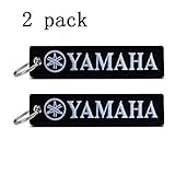 JIYUE 2Pack Embroidered Tag Keychain Key Ring for