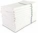 VibraWipe Kitchen Dish Towels, 12 Pieces, 29in x 18in, White with Blue Stripe (6 Pcs), with Green Stripes (6 Pcs), 100% Natural Cotton, Herringbone Weave, High Absorbent Dish Cloths