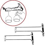 SET OF 2 - 16-Inch Long, Wine Glass Rack, Wire Hanging Rack, Wine Glass Hanging Rack, Wire Wine Glass Hanger Rack, Stemware Rack, Under Cabinet, Chrome Finish
