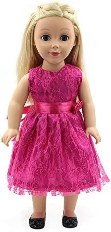 Youtop Elegant Silky Satin and Organza Full Dress Evening Gown Fits 18" American Girl Dolls Rosy