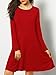 Zero City Womens Casual Pockets Plain Flowy Simple Swing T-Shirt Loose Dress, 11red, X-Large