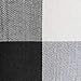 4TH Emotion Set of 2 Farmhouse Buffalo Check Plaid Throw Pillow Covers Cushion Case Polyester Linen for Fall Home Decor Black and White, 16 x 16 Inches