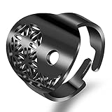 FLYUN Yin Yang Ring Mens Flower of Life Rings