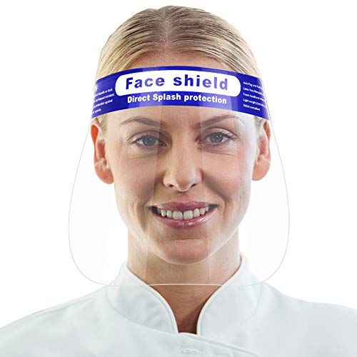 Face Shield, 2 Pack Clear Black Safety Face Shields with Frame