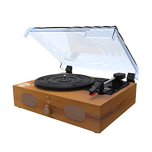 Record Player-Bluetooth LP Belt-Drive 3-Speed Turntable with Built in Stereo Speakers