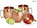 Chef's Star Set of 4 Handmade Hammered Copper Moscow Mule Mug - 100% Pure Copper with Brass Handle - Hammered Moscow Mule Mug Cup 18OZ