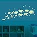 BENBO Animals Glow in Dark Wall Stickers, Cute Animals Jungle Adventure Horse Elephant Giraffe Camel Stars Peel and Wall Decals for Kids Bedroom Nursery Home Wall Mural Decor