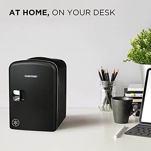 Chefman Mini Portable Personal Fridge ExtraCold Or Warm, Compact