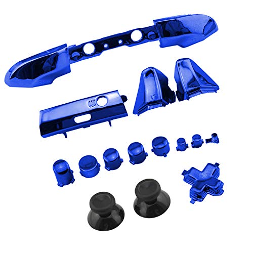 WPS Chrome Color ABXY Dpad Triggers Full Buttons Set Mod Kits for Newest Xbox One Slim/Xbox one S Controller with Screwdriver (Torx T6 T8) Set (Chrome Blue)
